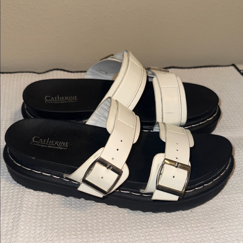 Catherine Malandrino White and Black Sandals